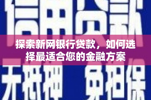 迭部探索新网银行贷款，如何选择最适合您的金融方案