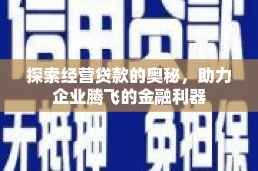 茄萣探索经营贷款的奥秘，助力企业腾飞的金融利器