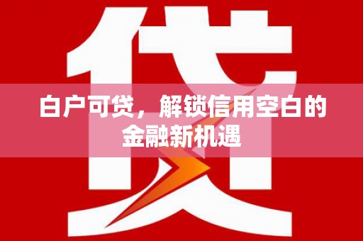 工布江达白户可贷，解锁信用空白的金融新机遇