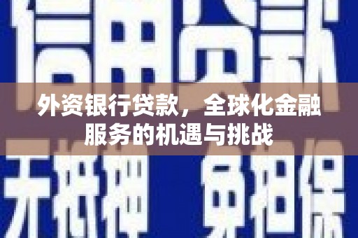 酒泉外资银行贷款，全球化金融服务的机遇与挑战
