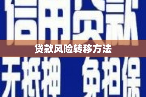 禹州贷款风险转移方法