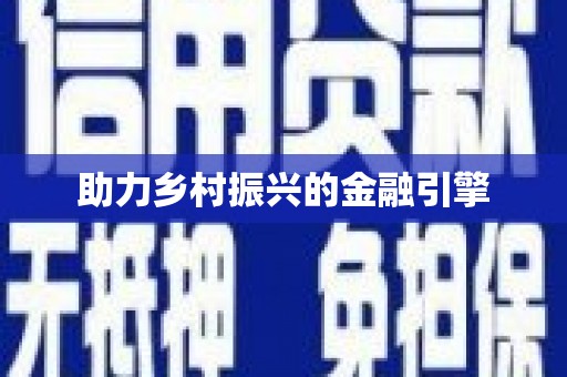大村助力乡村振兴的金融引擎