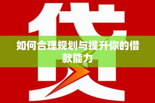 岳塘如何合理规划与提升你的借款能力